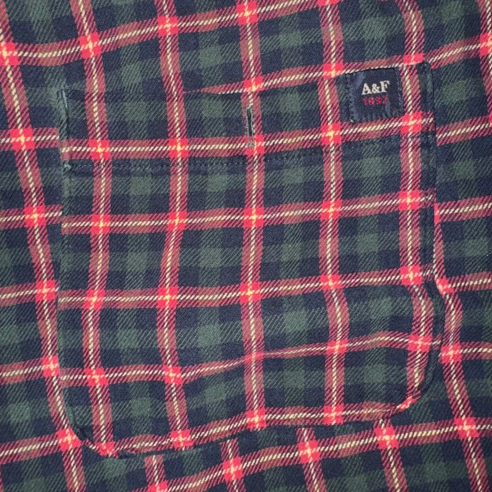 Mens Medium Abercrombie & Fitch Pajama Pants Excellent Plaid Flannel Navy Red